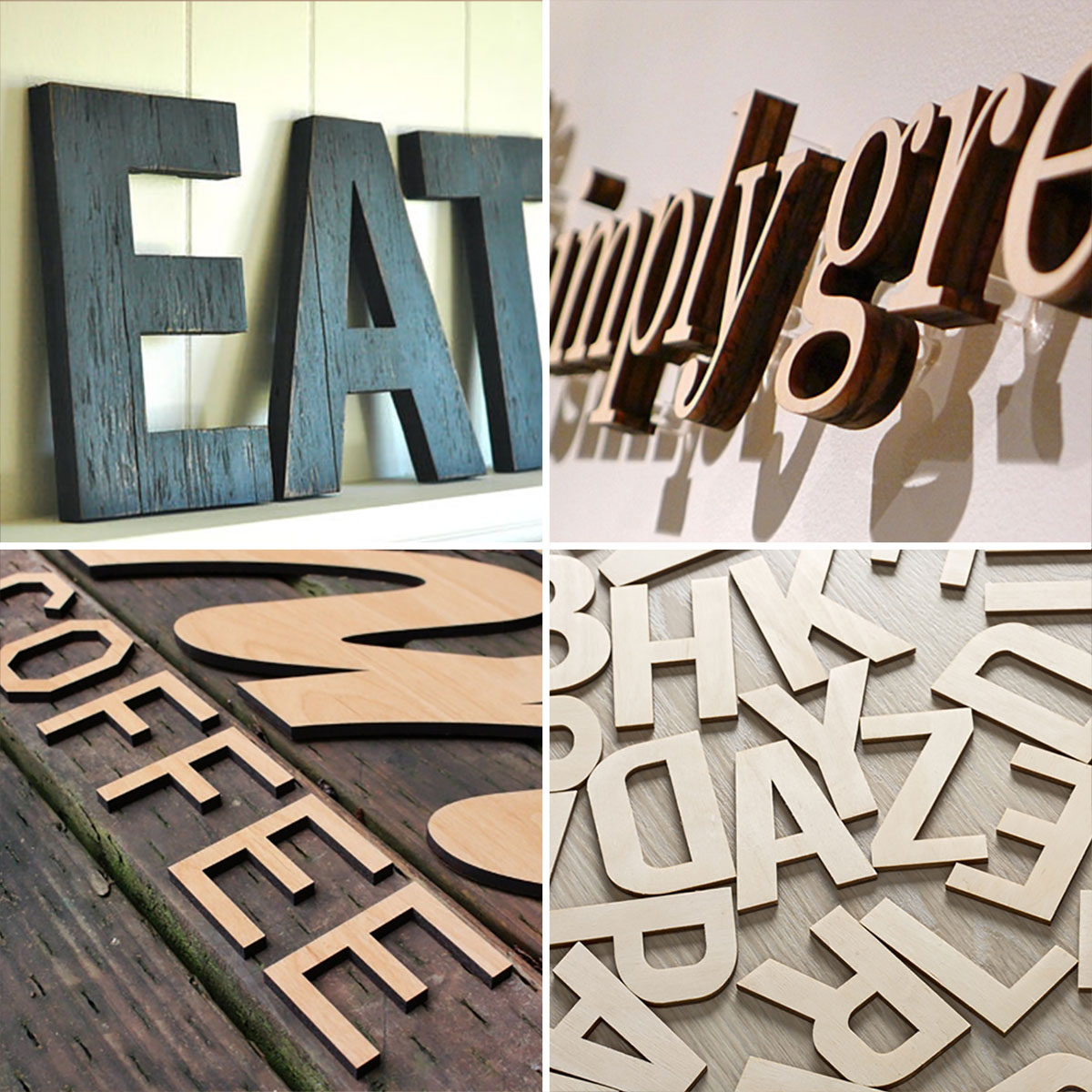 3D-Buchstaben Naturholz 3-Schicht