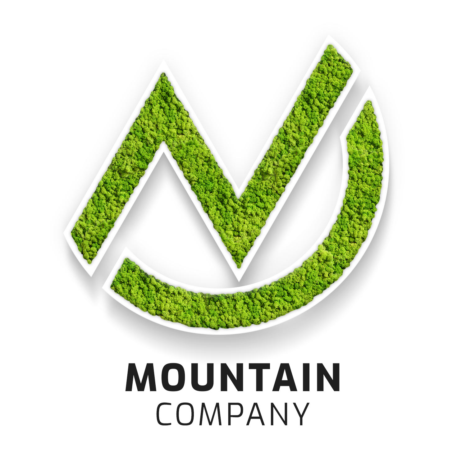 Islandmoos Logos / Schriften - Hartschaum weiß - mit Rahmen