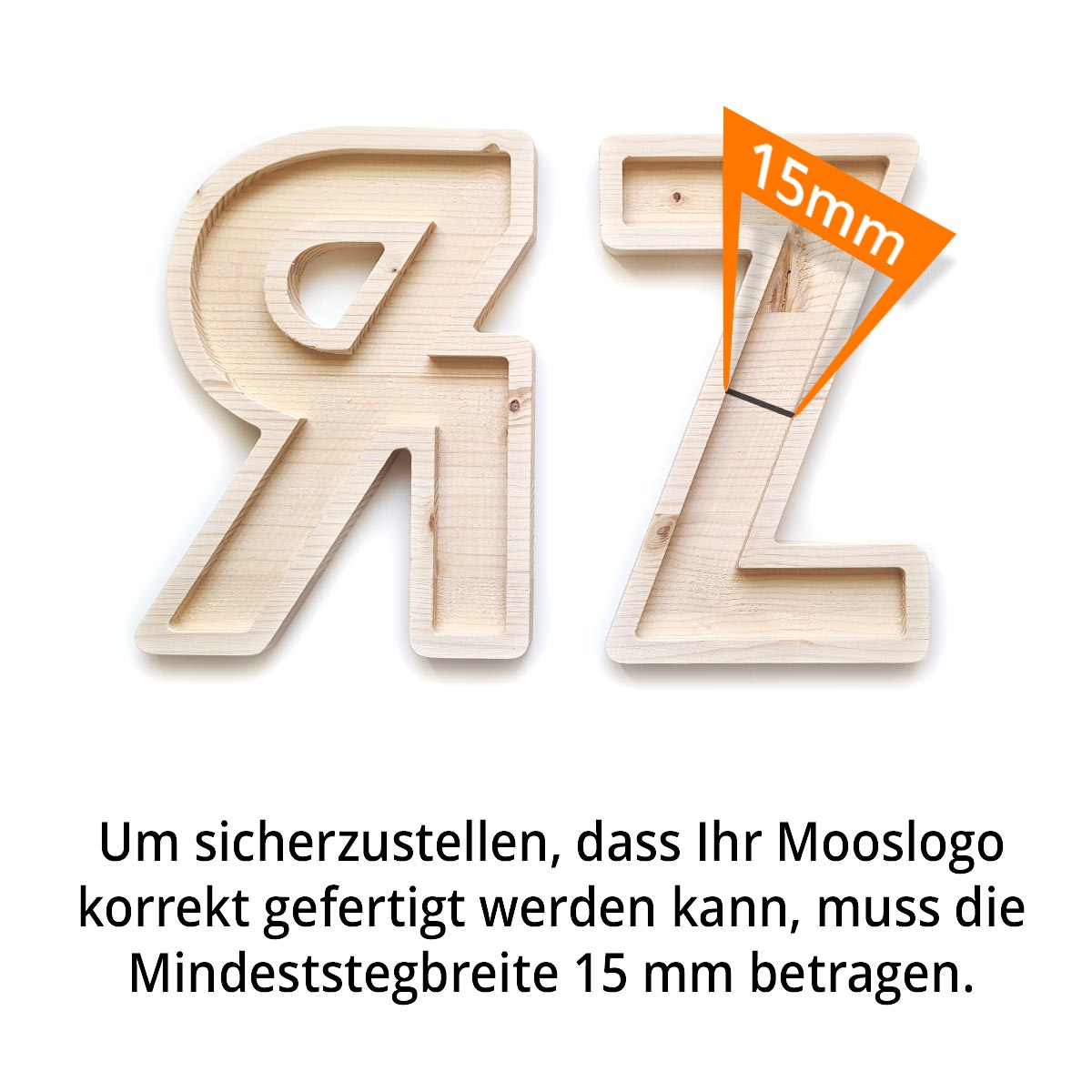Islandmoos Logos / Schriften - Fichte - mit Rahmen