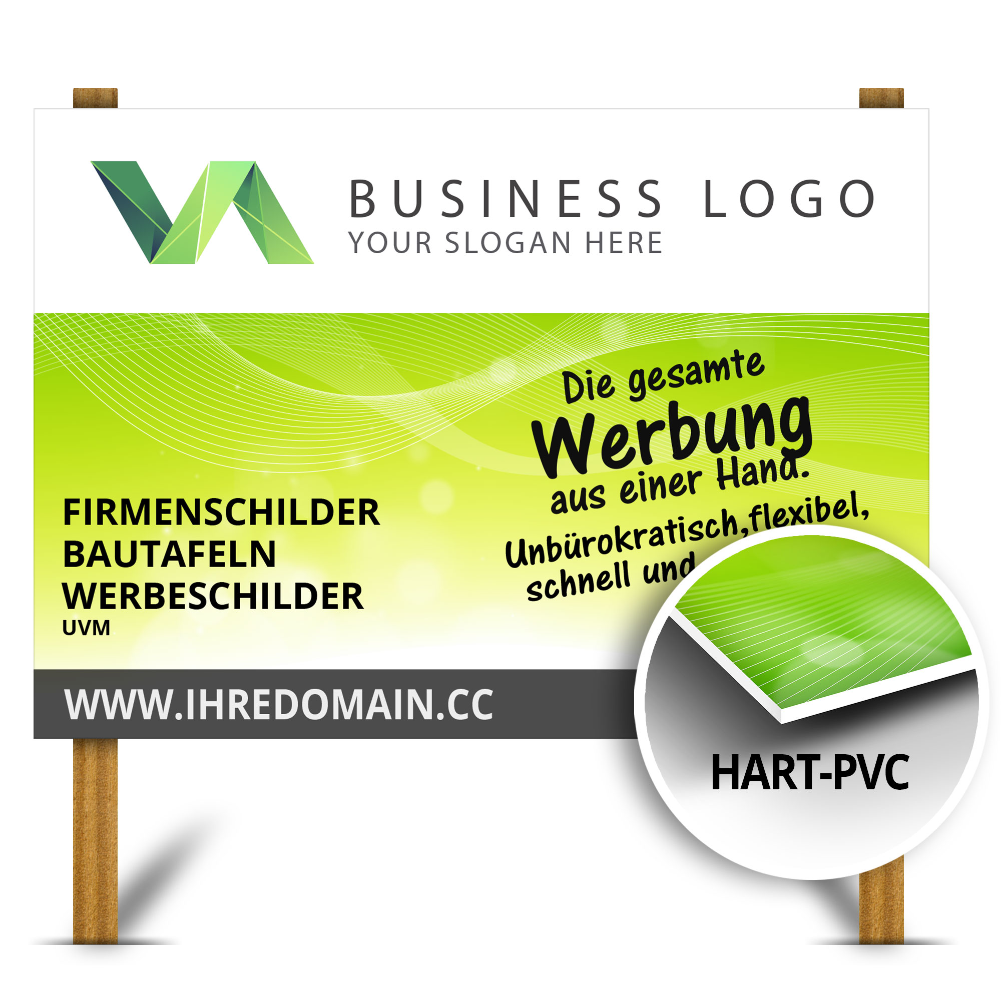 Hart-PVC - Schild inkl. 1-stg. 4c-Druck