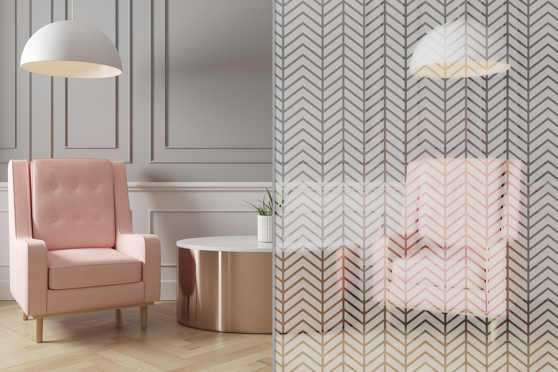 Sandstrahlfolie Herringbone