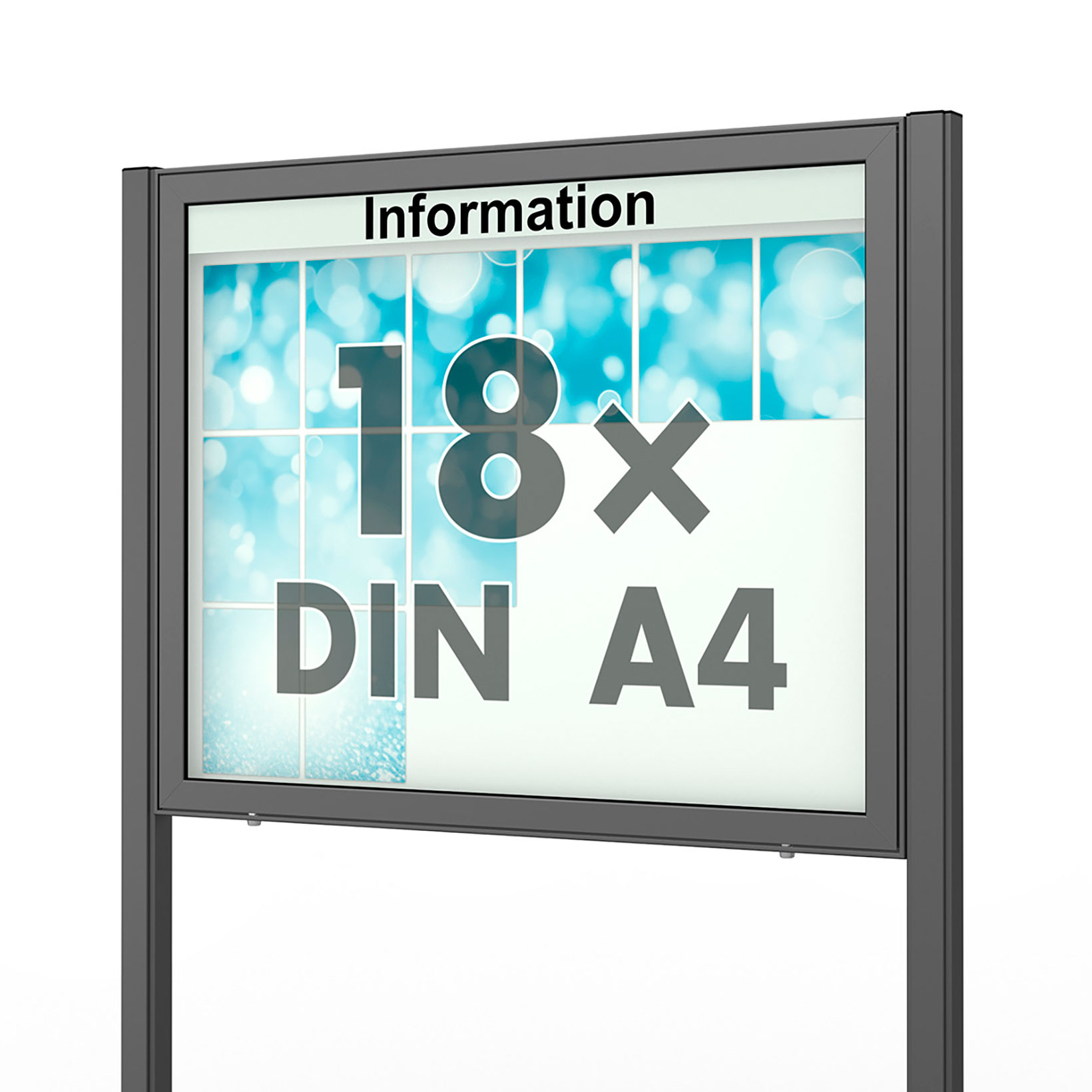 PLANUS 65 E Schaukasten - 18 x DIN A4 - freistehend