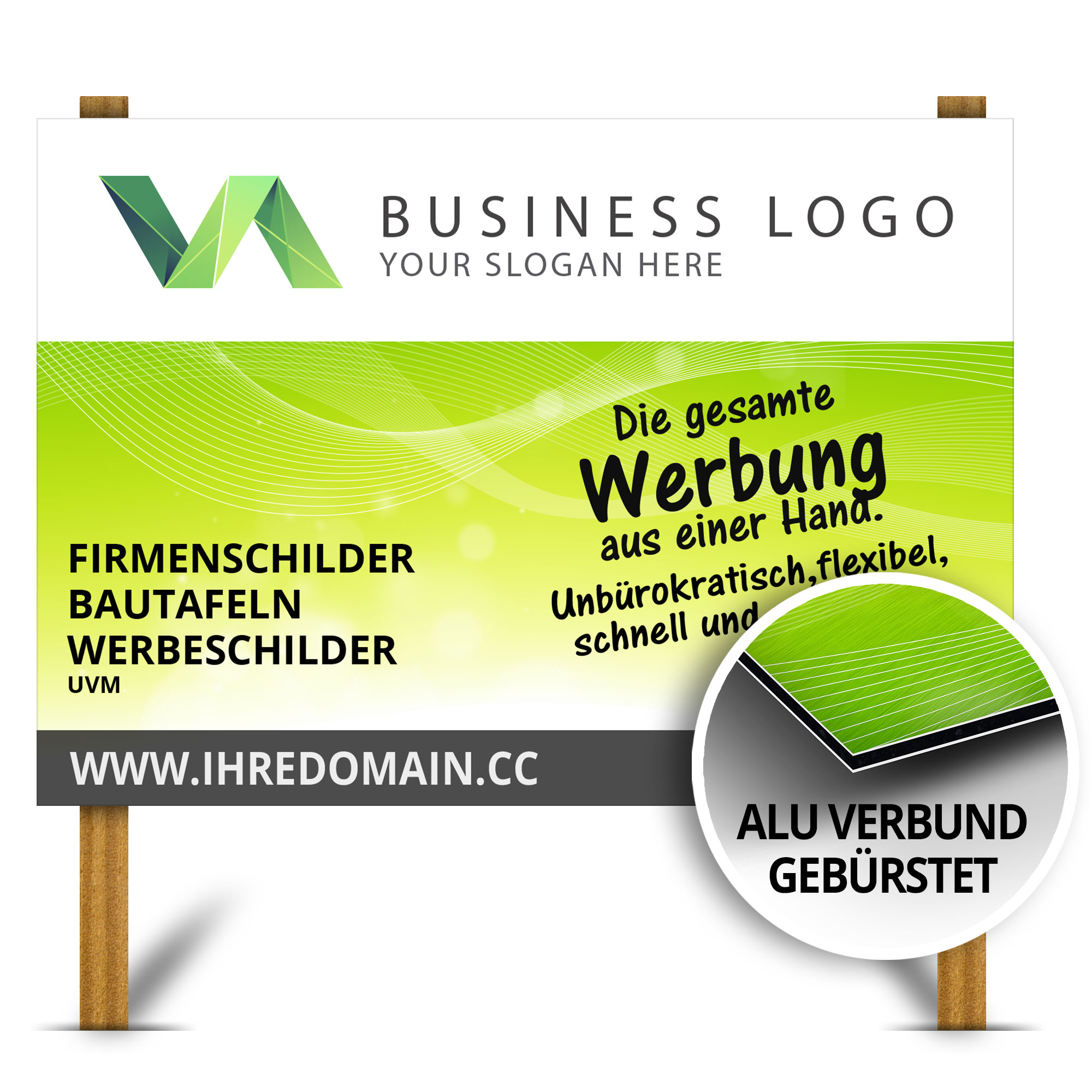 Alu Verbund gebürstet 3mm inkl. 1-stg. 4c-Druck